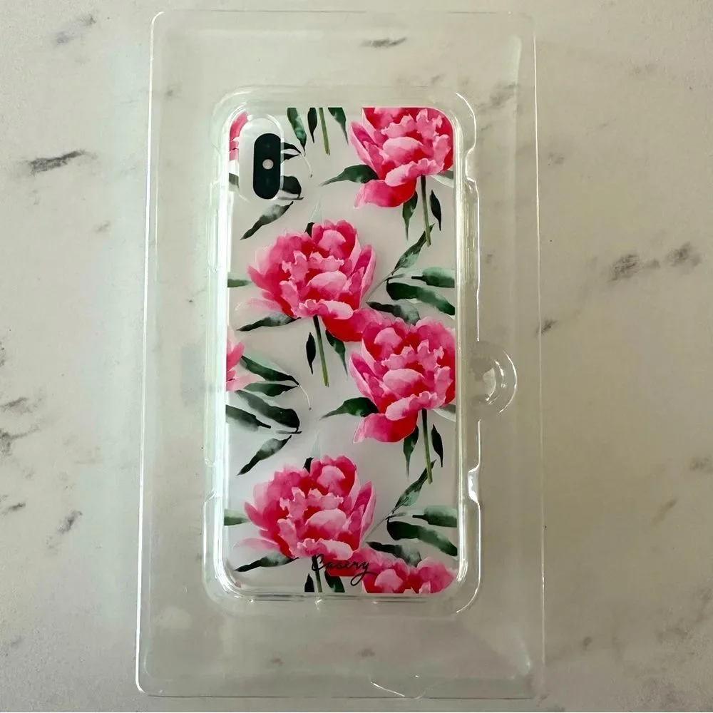 NWT Casery Pink Peony Floral Phone Case iPhone X/XS Slim Protective Design new
